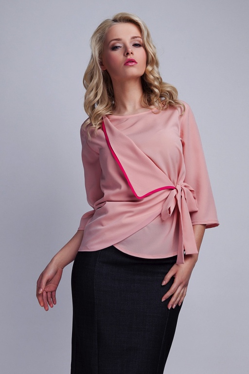 Tied blouse, BLU122 pink