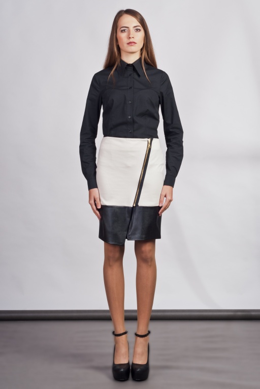 Asymmetrical Skirt, SP103 ecru