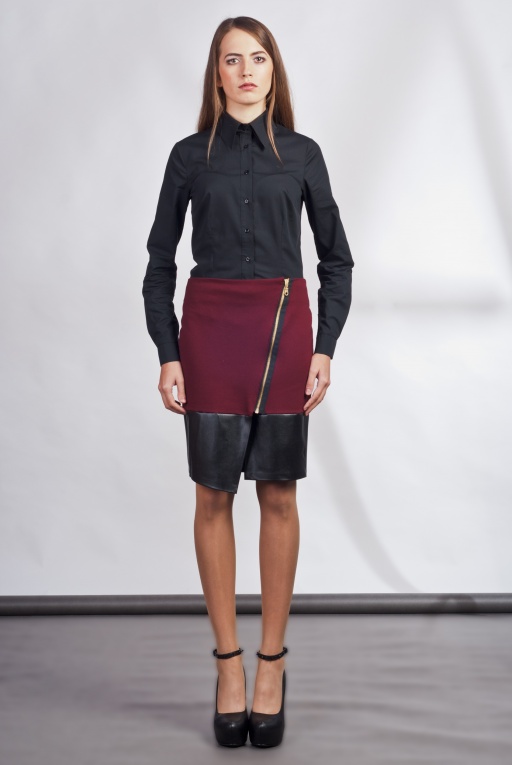 Asymmetrical skirt, SP103 burgundy