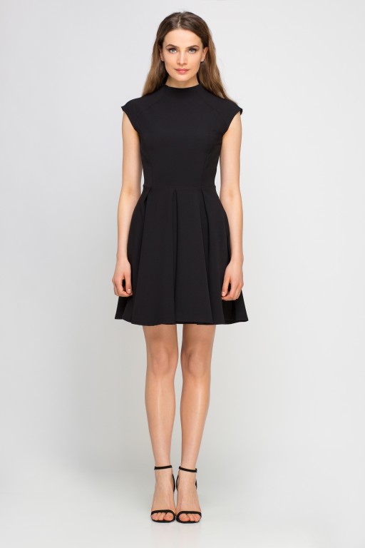 Dress with standing collar, SUK143 black