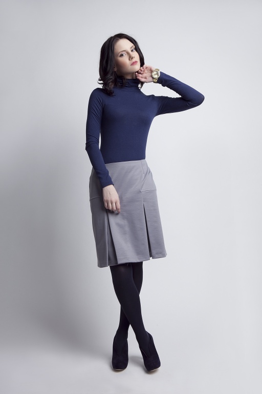 Grey pleated skirt, SP107 gray