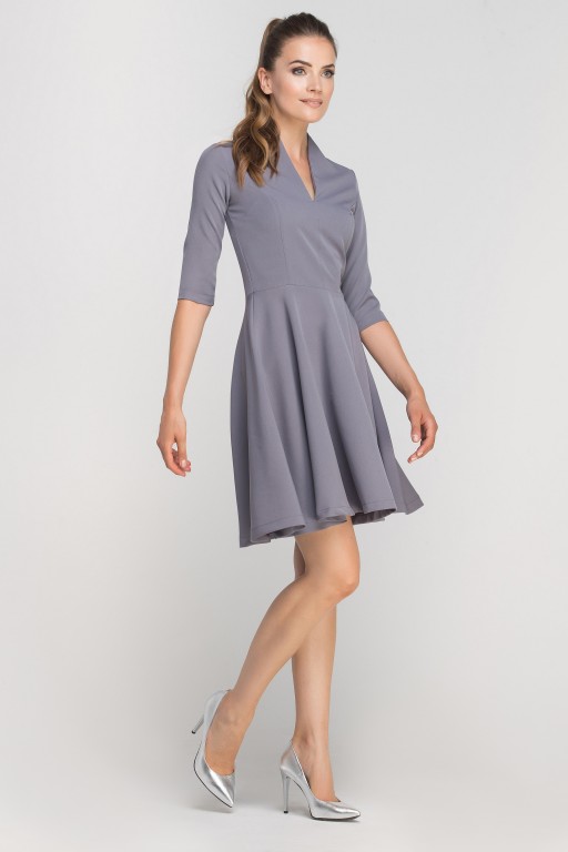 Dress matched with stitching, SUK147 grey