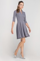 Dress matched with stitching, SUK147 grey