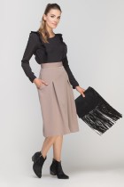 Skirt with envelope cut, SP116 beige