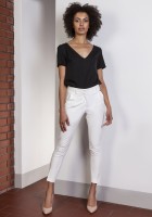 Trousers with high-waisted, SD115 ecru