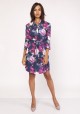 Dress with a delicate stand-up collar, SUK153 flowers