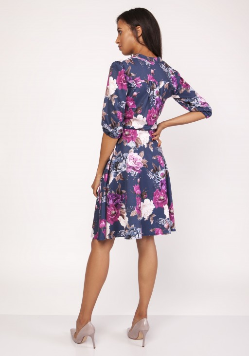 Dress with a flared bottom, SUK155 flowers