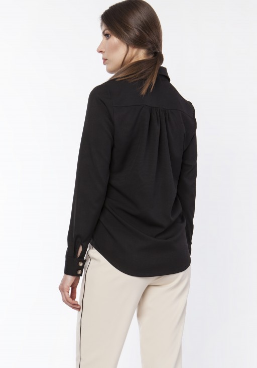 Women's shirt with longer back, K113 czarny