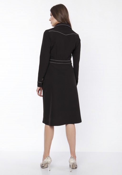 Elegant dress with a collar,  SUK167 black