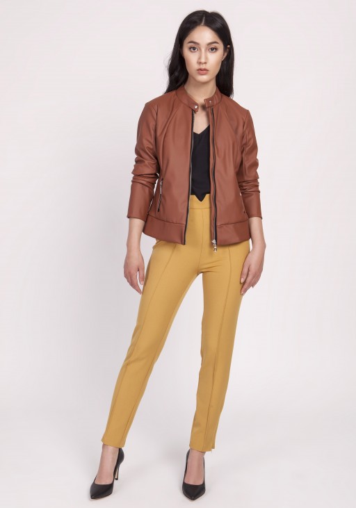 Trousers with  high-waisted, SD112 mustard