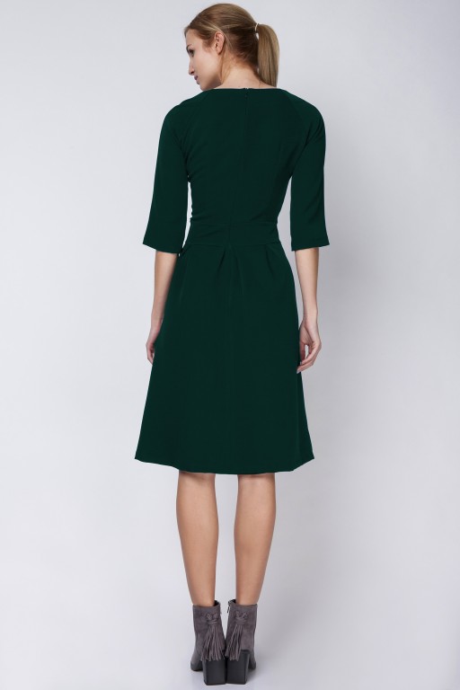 Dress with a flared bottom, SUK122 green
