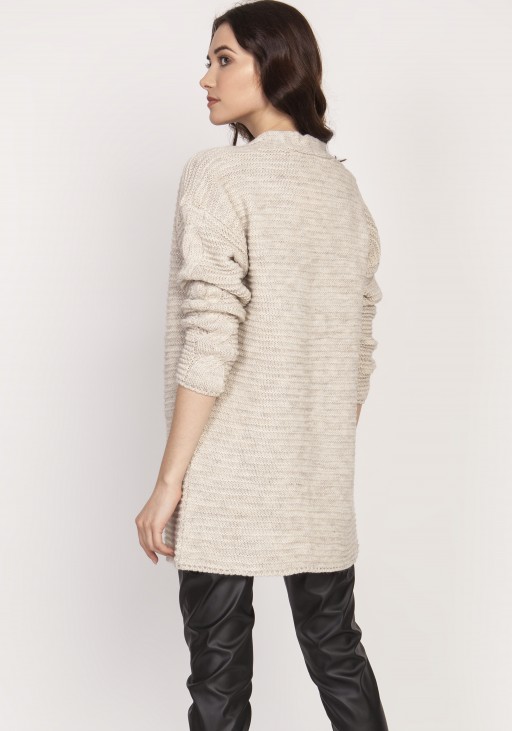 Warm sweater - cardigan, SWE127 beige
