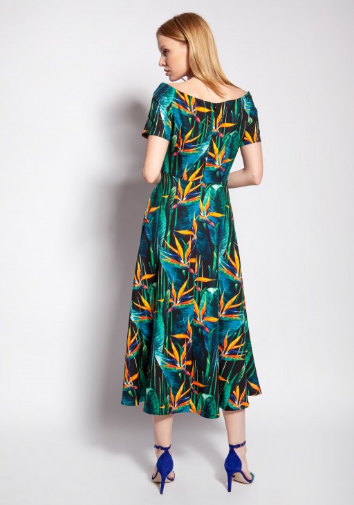 Sukienka z odkrytymi ramionami, SUK182 bambus