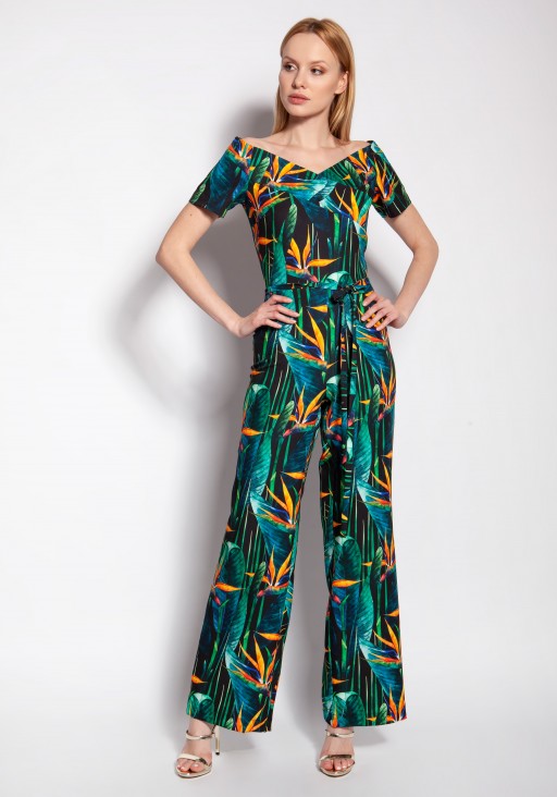 Jumpsuit with a carmen neckline, KB117 bamboo