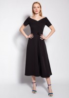 Sukienka trapezowa midi, SUK181 czarny