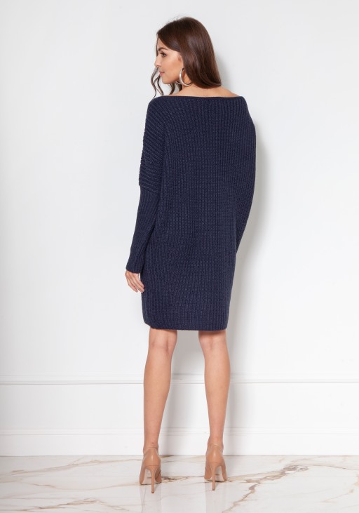 Oversize'ovy sweter - tunika SWE135 jens