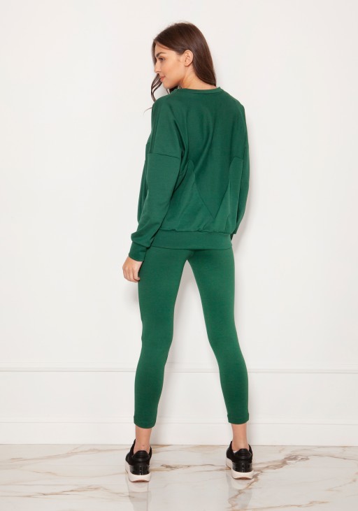 Spodnie cygaretki w kant SD123 zielone