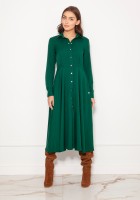 Long, shirt dress with studs SUK190 green