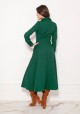 Długa, koszulowa sukienka na napy SUK190 zielona
