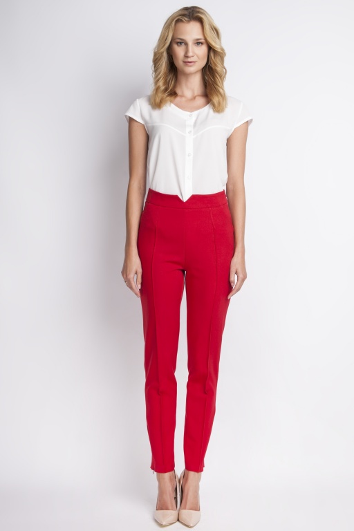 Trousers with high-waisted, SD112 red