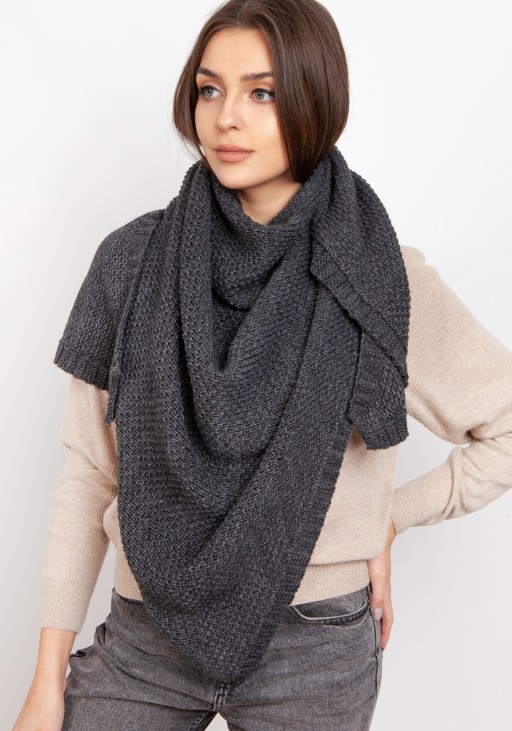 Impressive knitted scarf - graphite