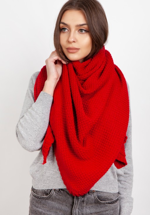 Impressive knitted scarf - red