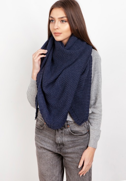 Impressive knitted scarf - navy