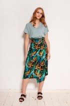 Pencil skirt tied with a sash, SP129 bambus