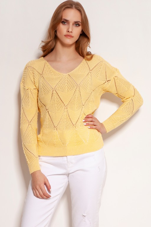 Openwork sweater, SWE144 yellow
