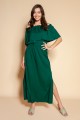 Długa sukienka hiszpanka z rozcięciem, SUK200 zielony