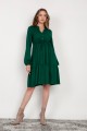 Flared dress with a drawstring, SUK203 green