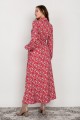 Buttoned maxi dress with a collar, SUK204 red pattern