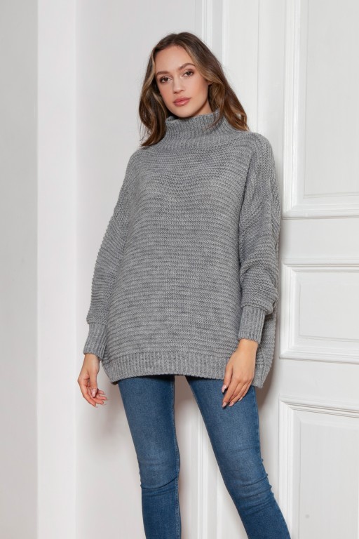 Oversized turtleneck sweater, SWE148 grey