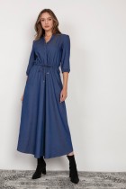 Long dress with 3/4 sleeves and a drawstring, SUK205 jeans