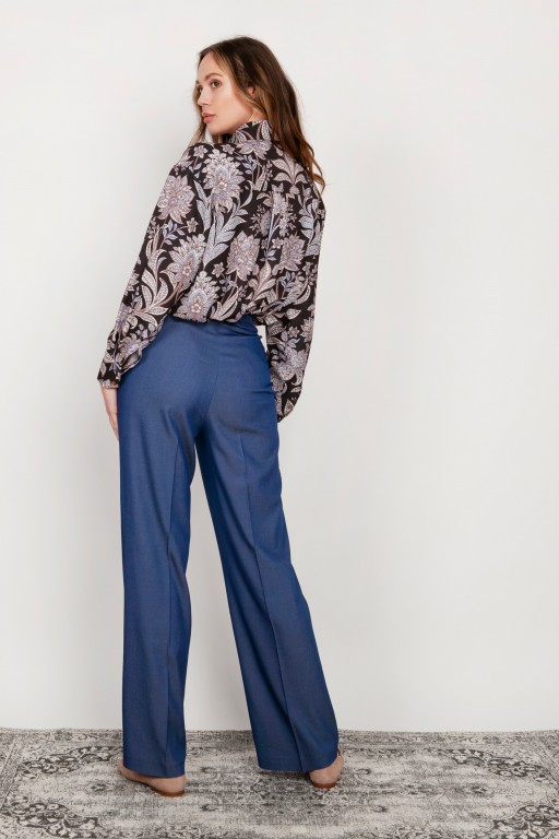 Szerokie spodnie z płaskim przodem, SD124 jeans