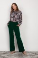 Szerokie spodnie z płaskim przodem, SD124 zielony