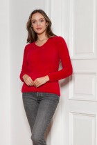 Miękki, włochaty sweterek, SWE147 czerwony