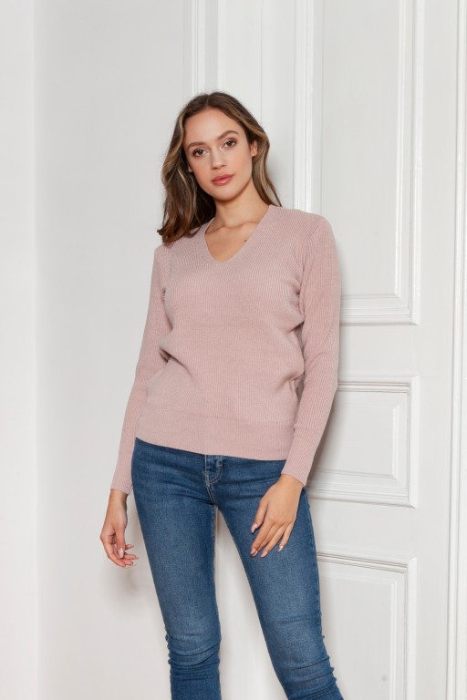 Ribbed sweater, SWE146 pink