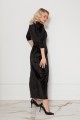 A long, velvet dress with a slit, SUK206 black