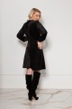 Velvet dress with a gathered neckline, SUK210 black
