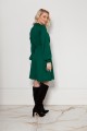 Velvet dress with a gathered neckline, SUK210 green