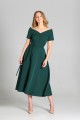 Sukienka trapezowa midi, SUK181 zielony