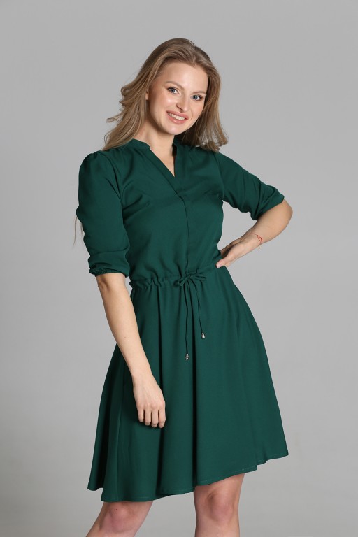 Sukienka o rozkloszowanym dole, SUK156 zielona